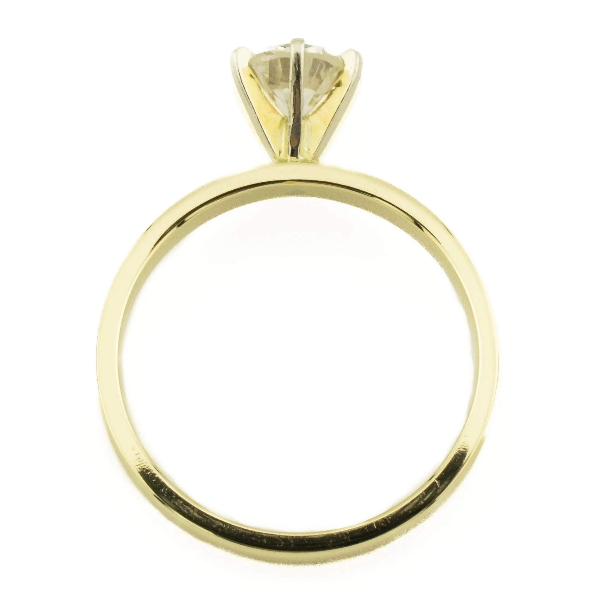 0.60ctw Round Brilliant Solitaire Diamond Engagement Ring in 14K Yellow Gold - Size 5.5