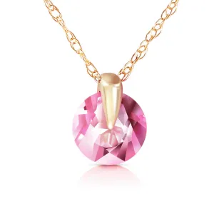 1 Carat 14K Solid Yellow Gold Unconditional Pink Topaz Necklace