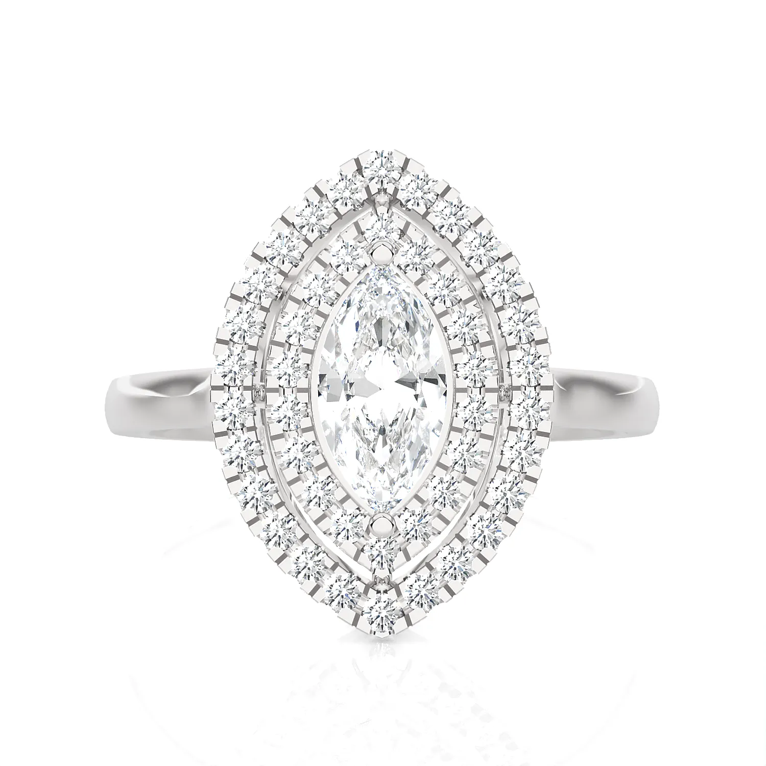 1 ctw Marquise Lab Grown Diamond Halo Engagement Ring