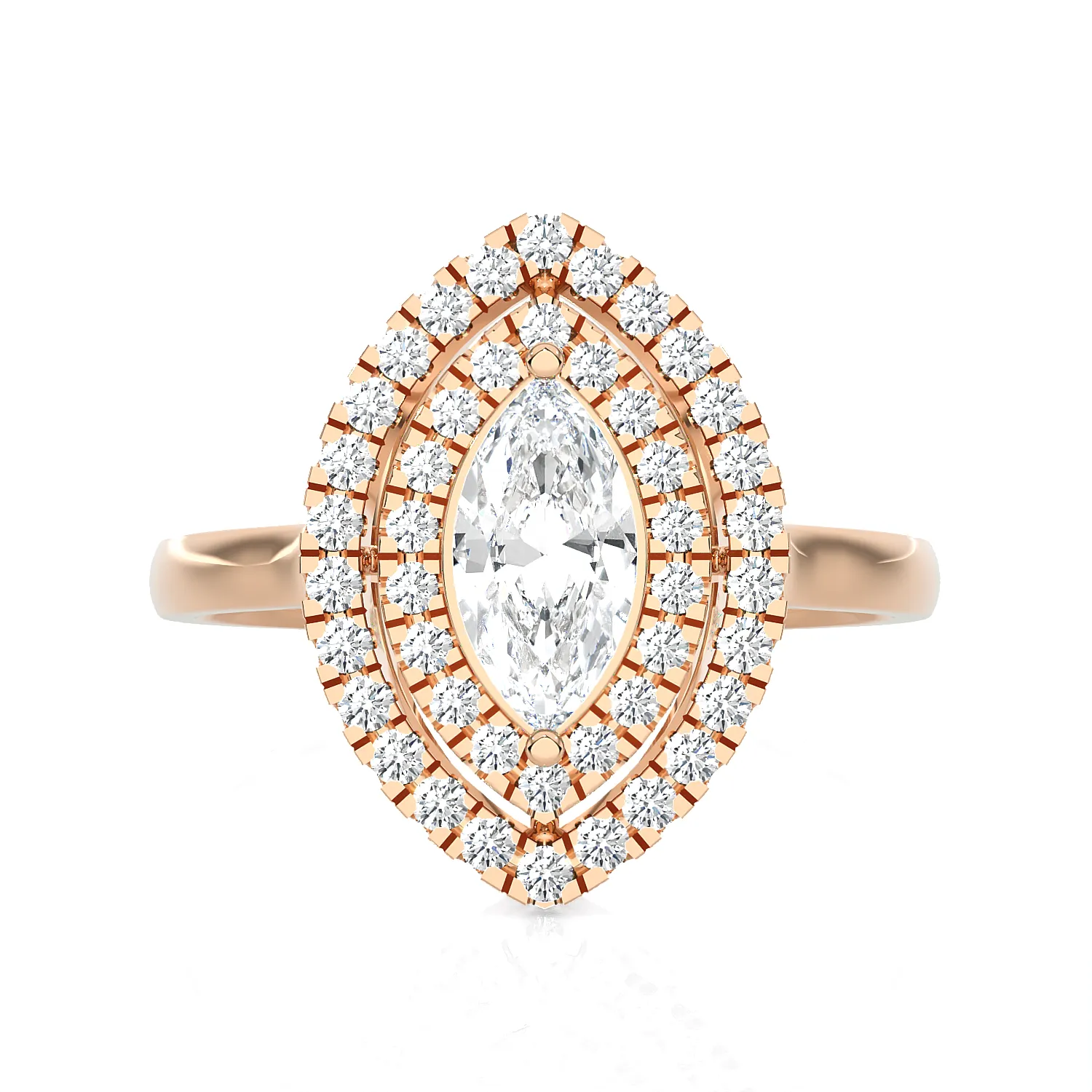 1 ctw Marquise Lab Grown Diamond Halo Engagement Ring