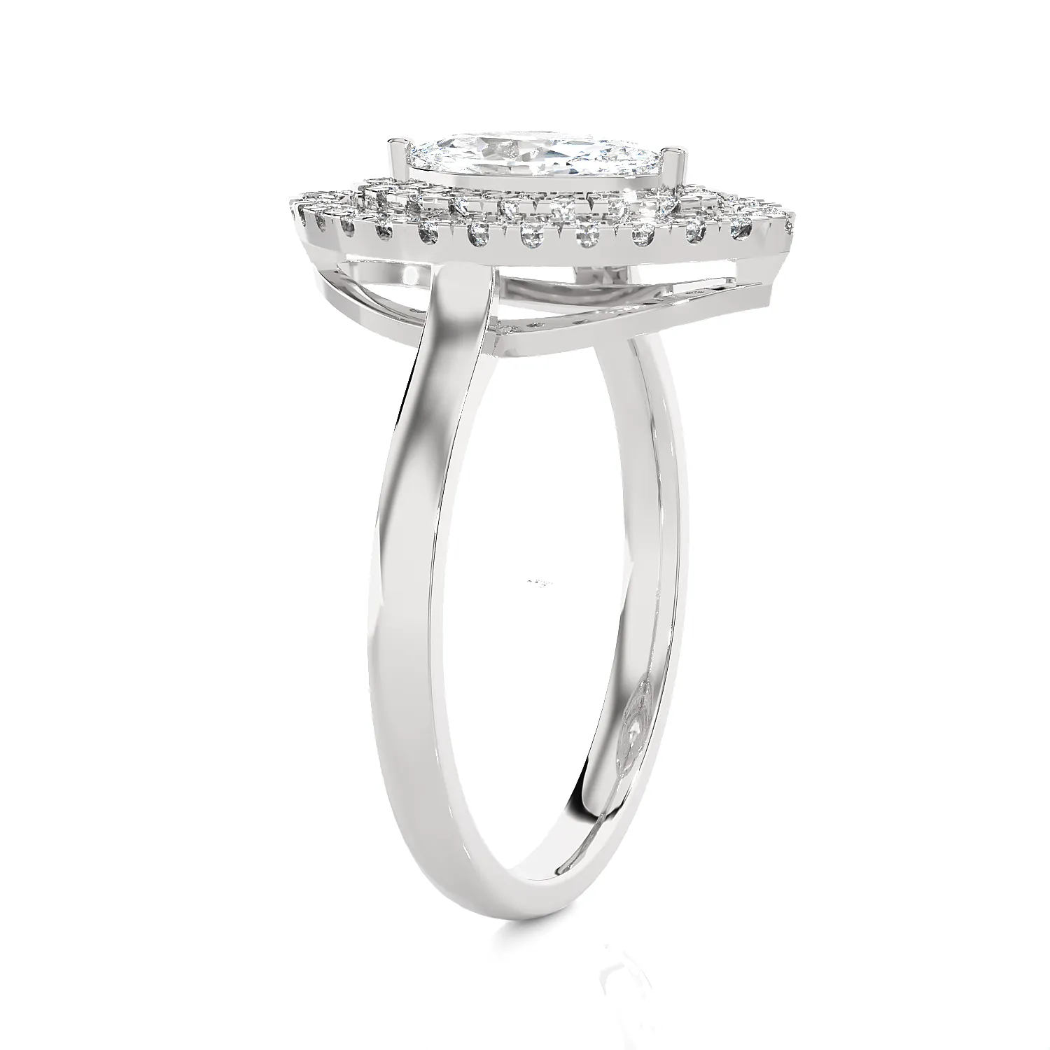 1 ctw Marquise Lab Grown Diamond Halo Engagement Ring