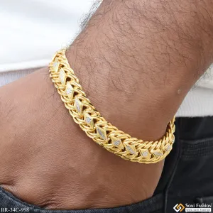 1 Gram Gold Plated Decorative Design Best Quality Bracelet for Men - Style C998