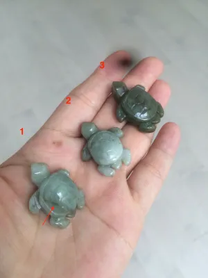 100% natural type A jadeite jade green 3D longevity turtle(长寿龟) worry stone/desk decor A100 Add on item