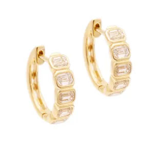 1.02ct 14k Yellow Gold Diamond Huggy Earrings