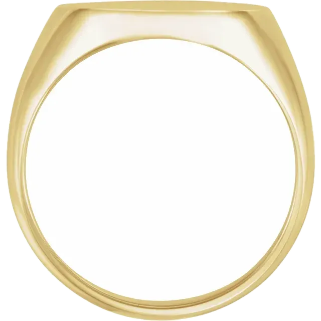 10K Yellow Gold Oval Brushed Top Signet Ring