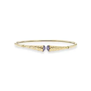 14K Gold Amethyst Bangle