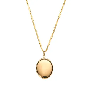 14K Gold Filled 20x25mm Oval Locket Necklace