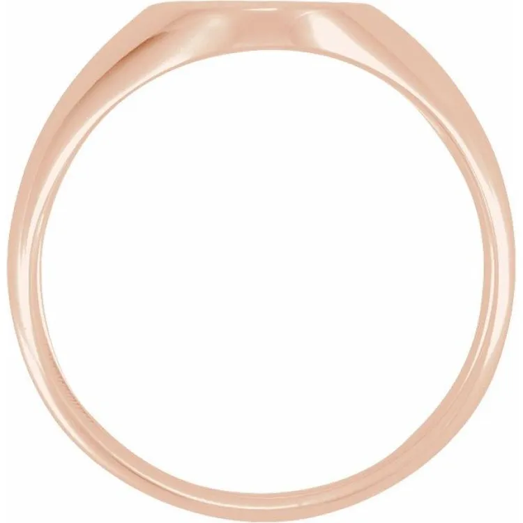 14K Rose 12x10 mm Oval Signet Ring