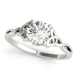 14K Solitaire Rope Twist Engagement Ring