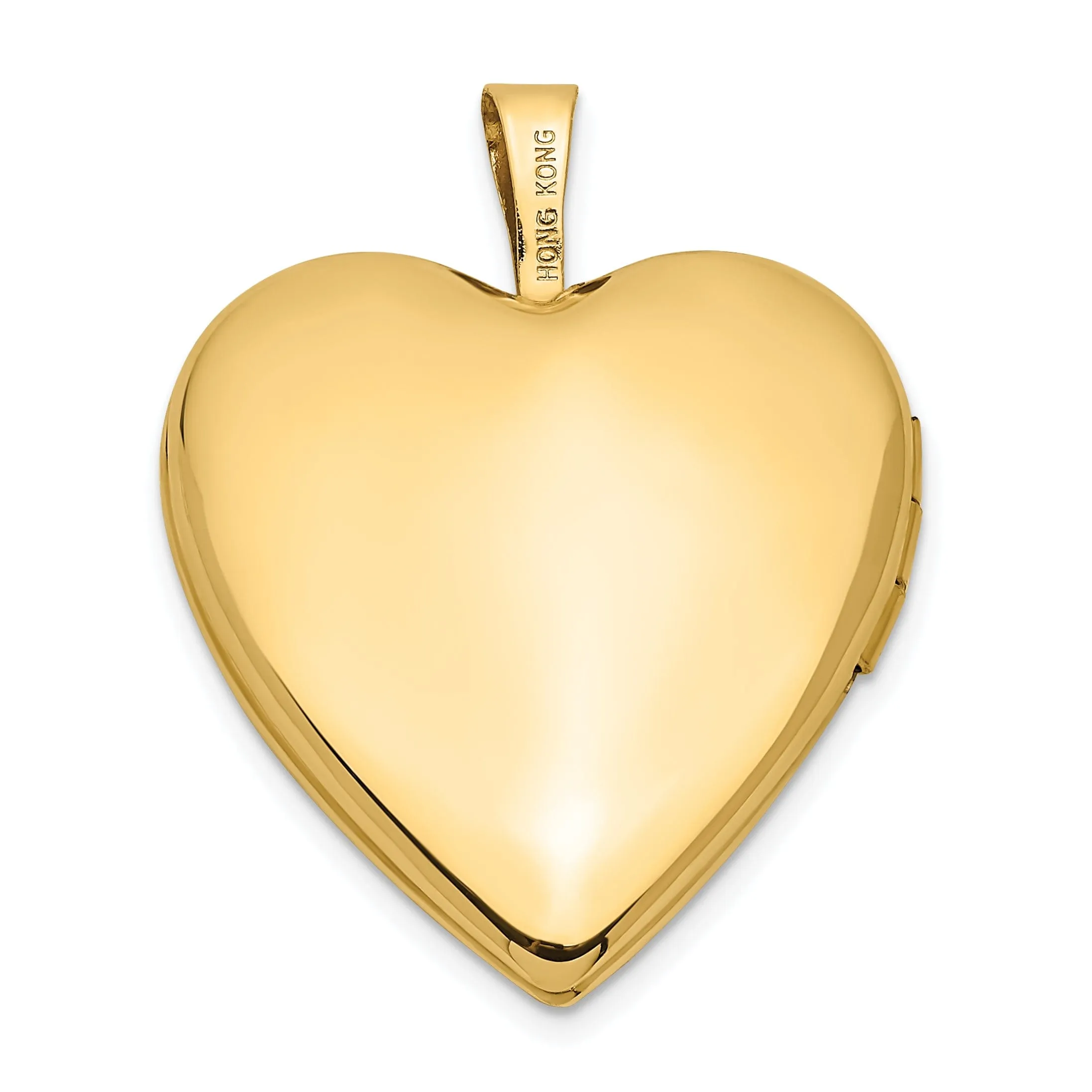 14k Yellow Gold 20MM Enamel Rose Heart Locket