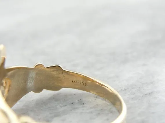 14K Yellow Gold Claddagh Ring