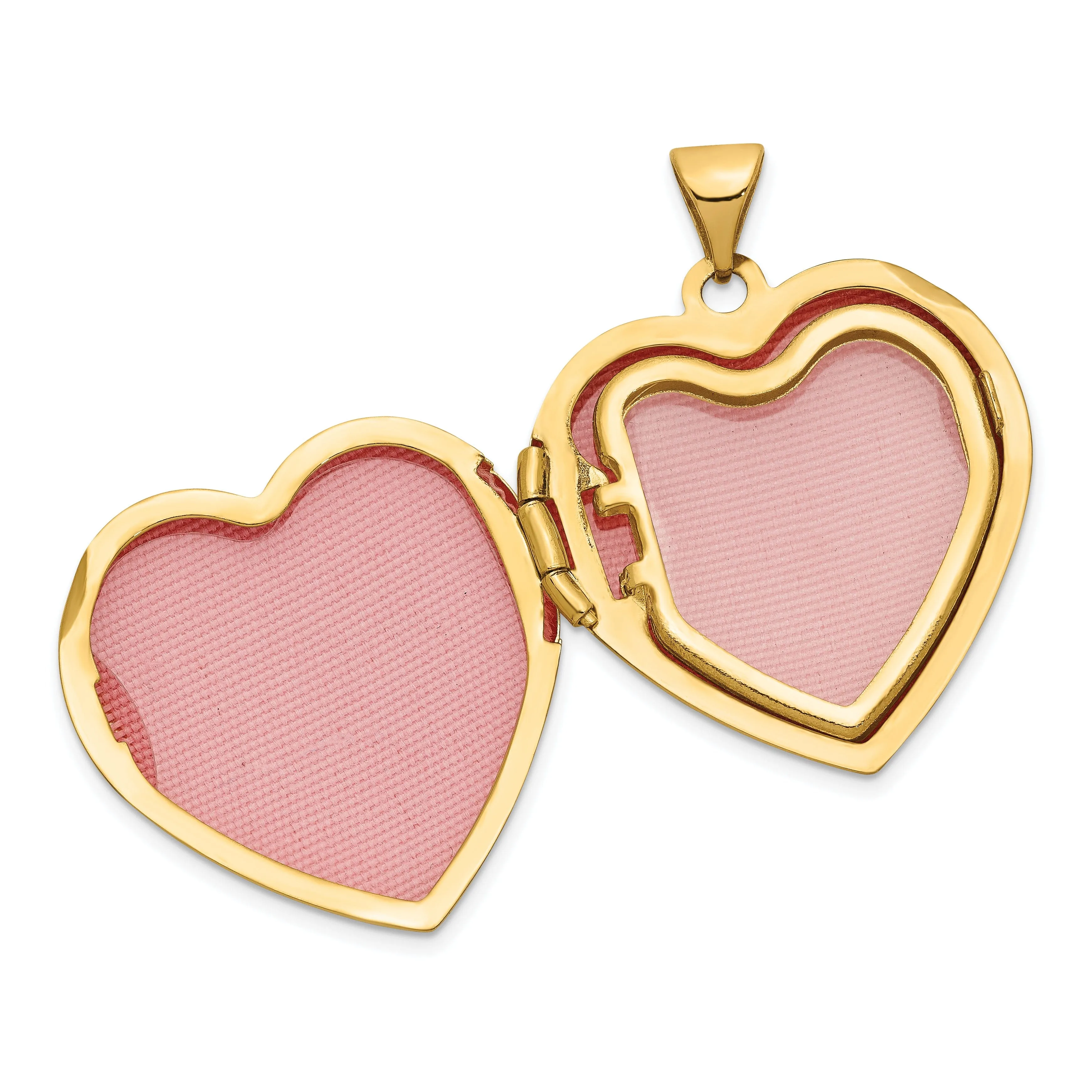 14k Yellow Gold Plain Heart Family Locket