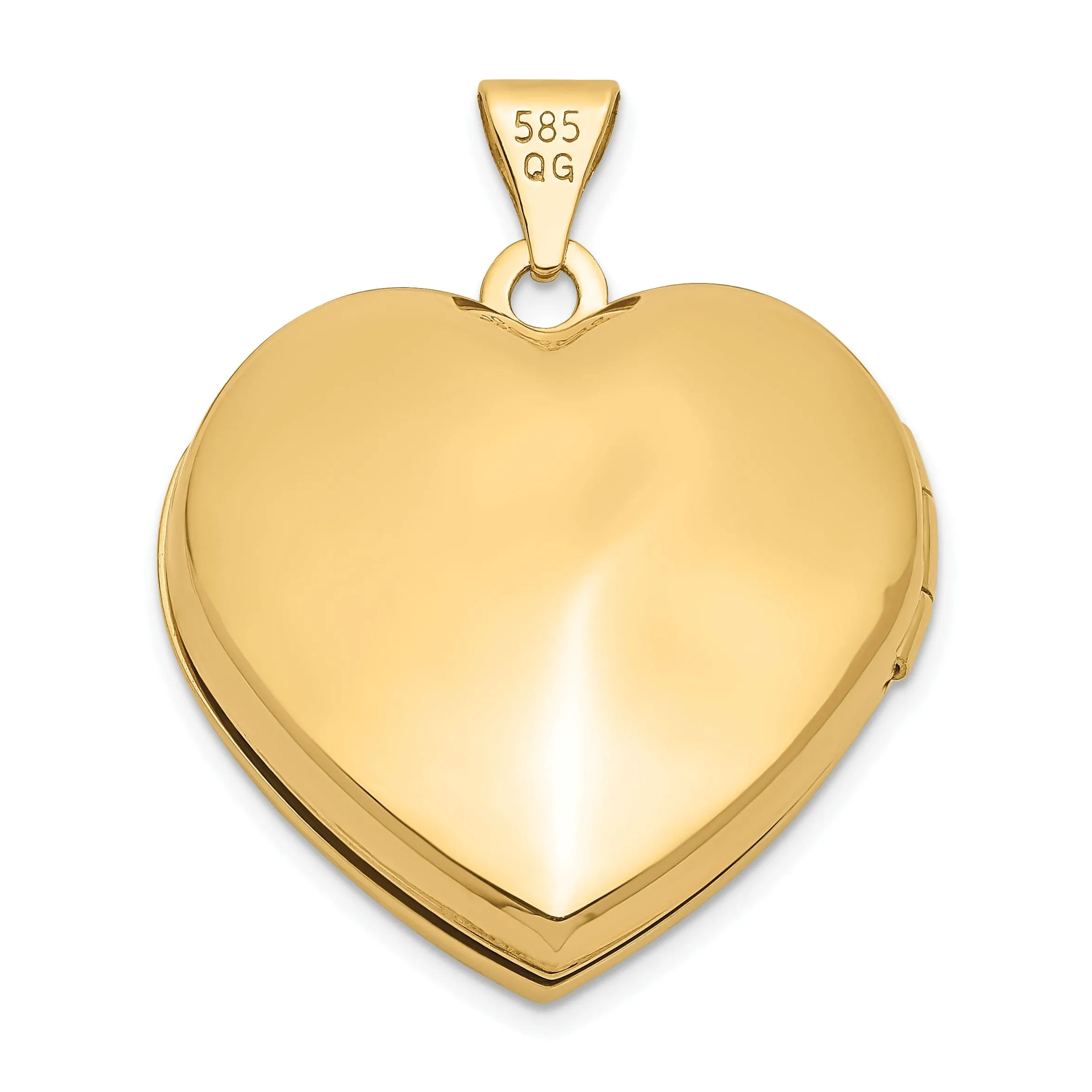 14k Yellow Gold Plain Heart Family Locket