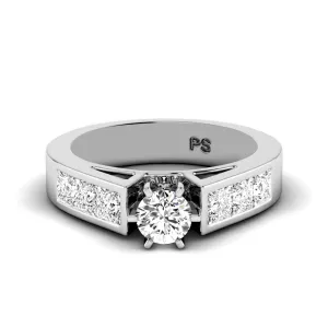 1.55-4.05 CT Princess & Round Cut Lab Grown Diamonds - Engagement Ring