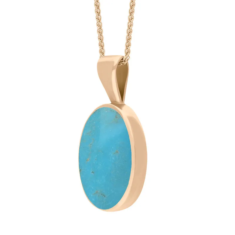 18ct Rose Gold Turquoise Oval Necklace