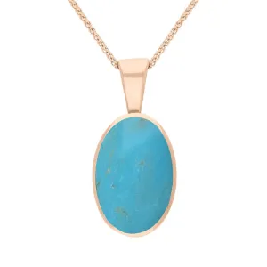 18ct Rose Gold Turquoise Oval Necklace