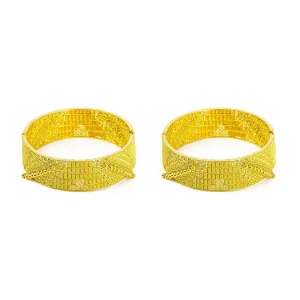 22K Yellow Gold 2 Piece Bangles W/ Screw