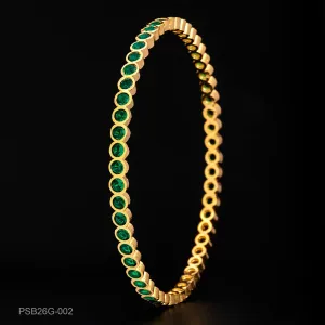 24ct Heavy Gold Plated Stone Bangle PSB26G-002