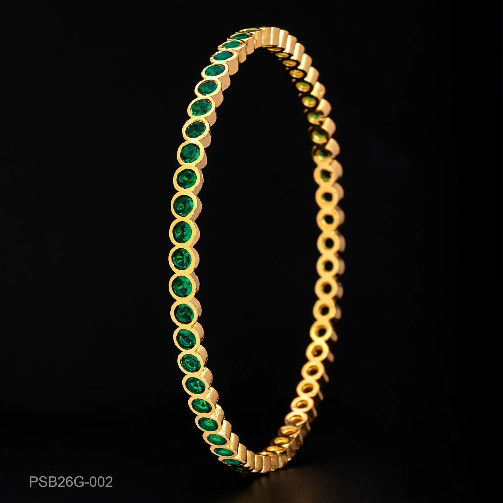 24ct Heavy Gold Plated Stone Bangle PSB26G-002