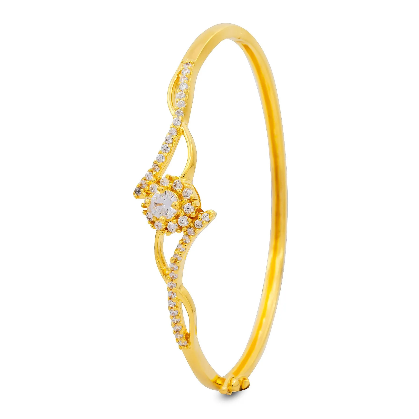 24ct Heavy Gold Plated Stone Bangle  PSBRB30W-081