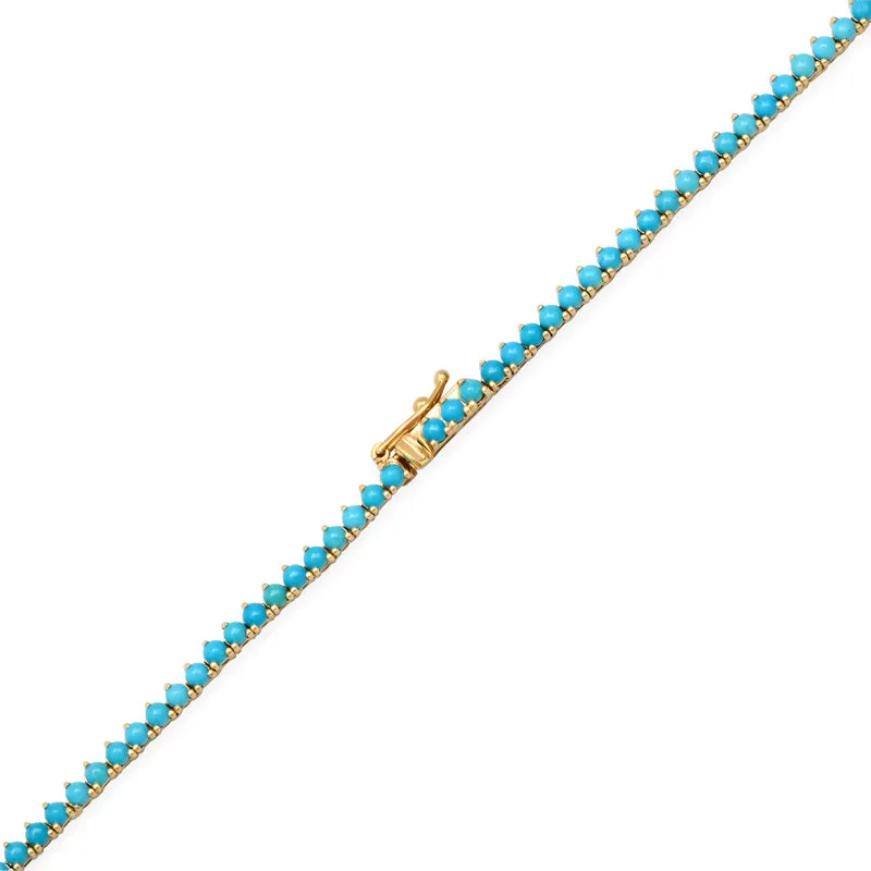 3-Prong Turquoise Tennis Necklace