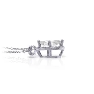 5.61 Carat 14K Solid White Gold It Is Near White Topaz Diamond Necklace