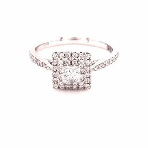 .67ct Square Double Halo Solitaire