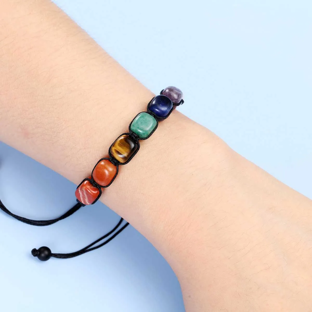 7 Chakra Crystals Stretch Bracelet | Jovivi