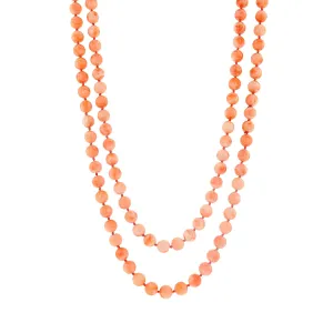 74-Inch Pink with White Coral Bead Necklace