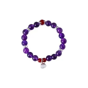 925 Silver Amethyst Lotus Bracelet