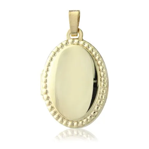 9ct Gold Oval Locket Necklace