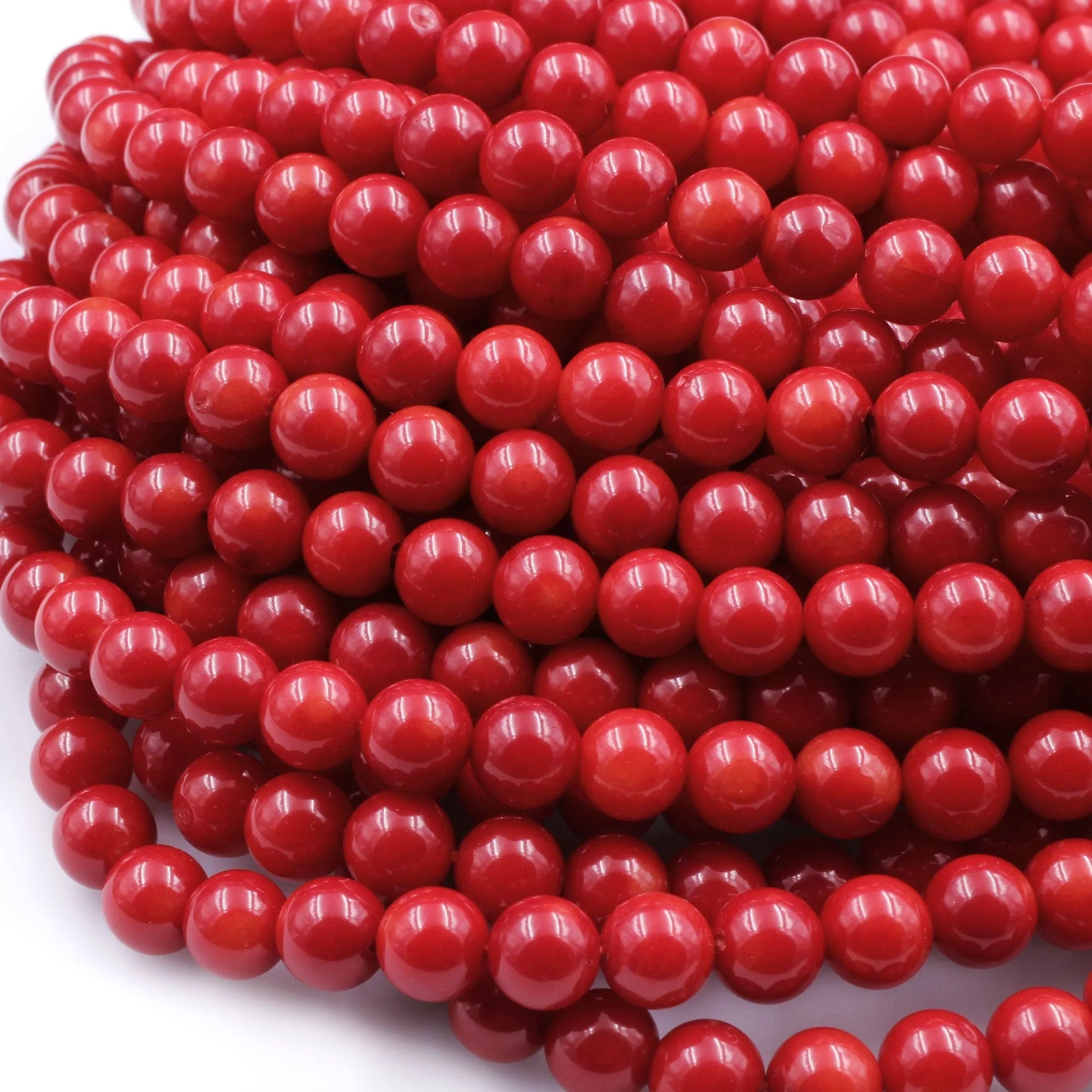 AAA Genuine Red Bamboo Coral Smooth Round Beads 2mm 3mm 4mm 5mm 6mm 7mm 8mm 15.5" Strand