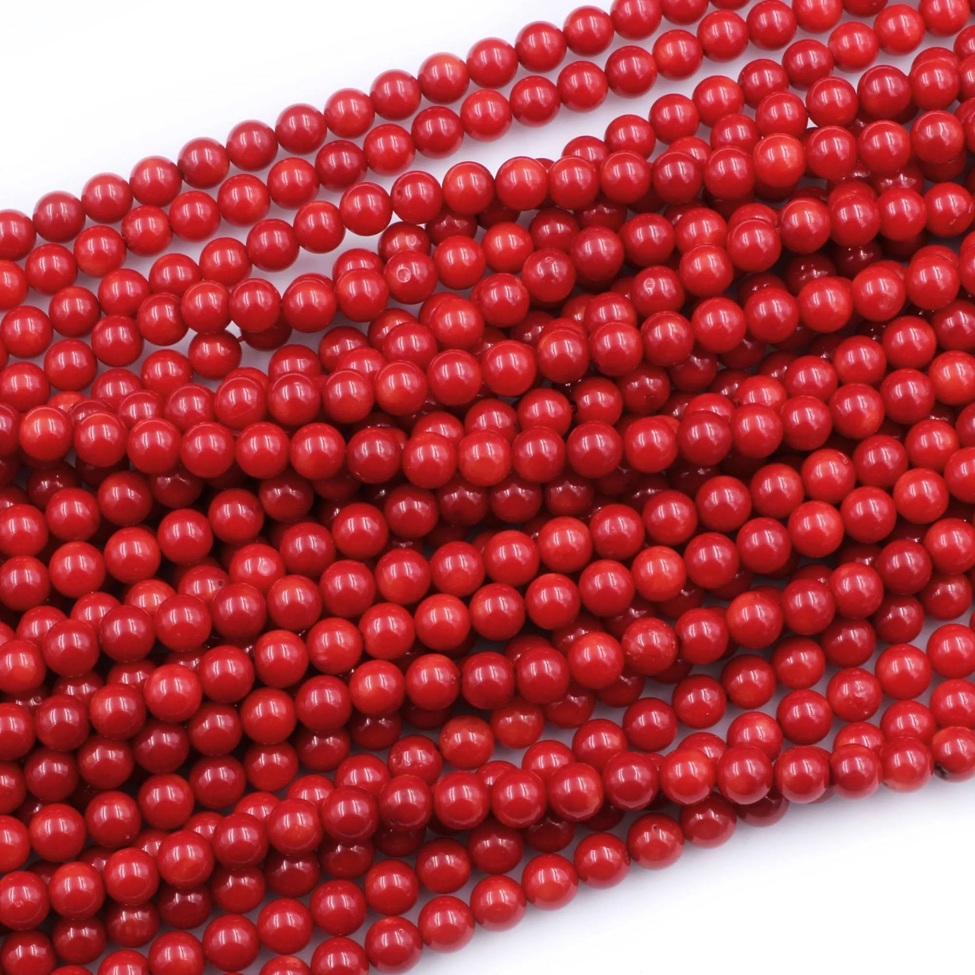 AAA Genuine Red Bamboo Coral Smooth Round Beads 2mm 3mm 4mm 5mm 6mm 7mm 8mm 15.5" Strand