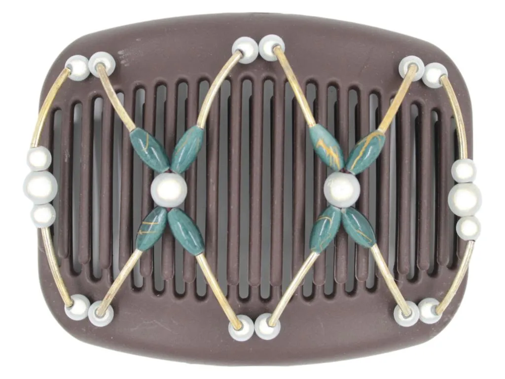 African Butterfly Hair Comb - Beada Tube Brown 49