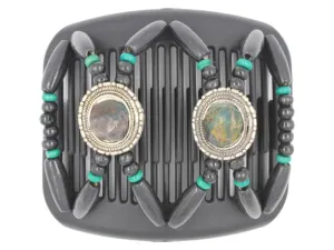 African Butterfly Hair Comb - Gemstone Black 35