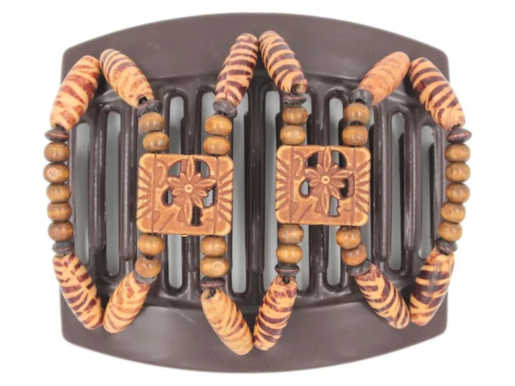 African Butterfly Thick Hair Comb - Dupla Brown 86