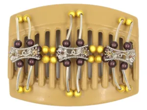 African Butterfly Thick Hair Comb - Flowers Blonde 45