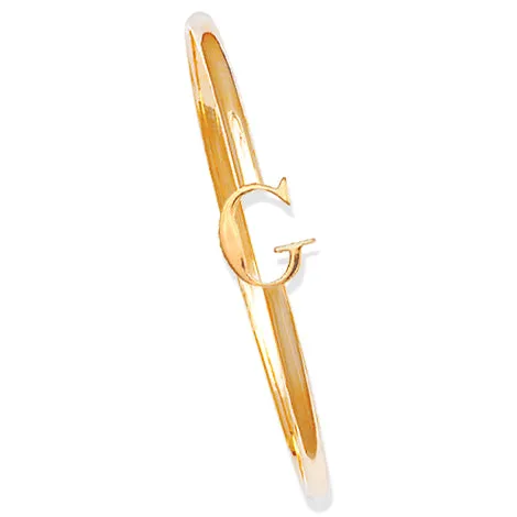 Alice Alphabet Initial Bangle Yellow Gold