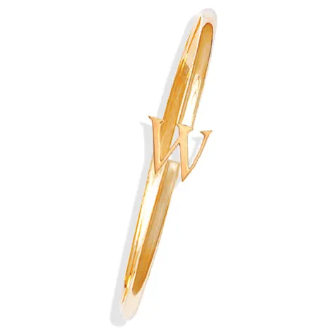 Alice Alphabet Initial Bangle Yellow Gold