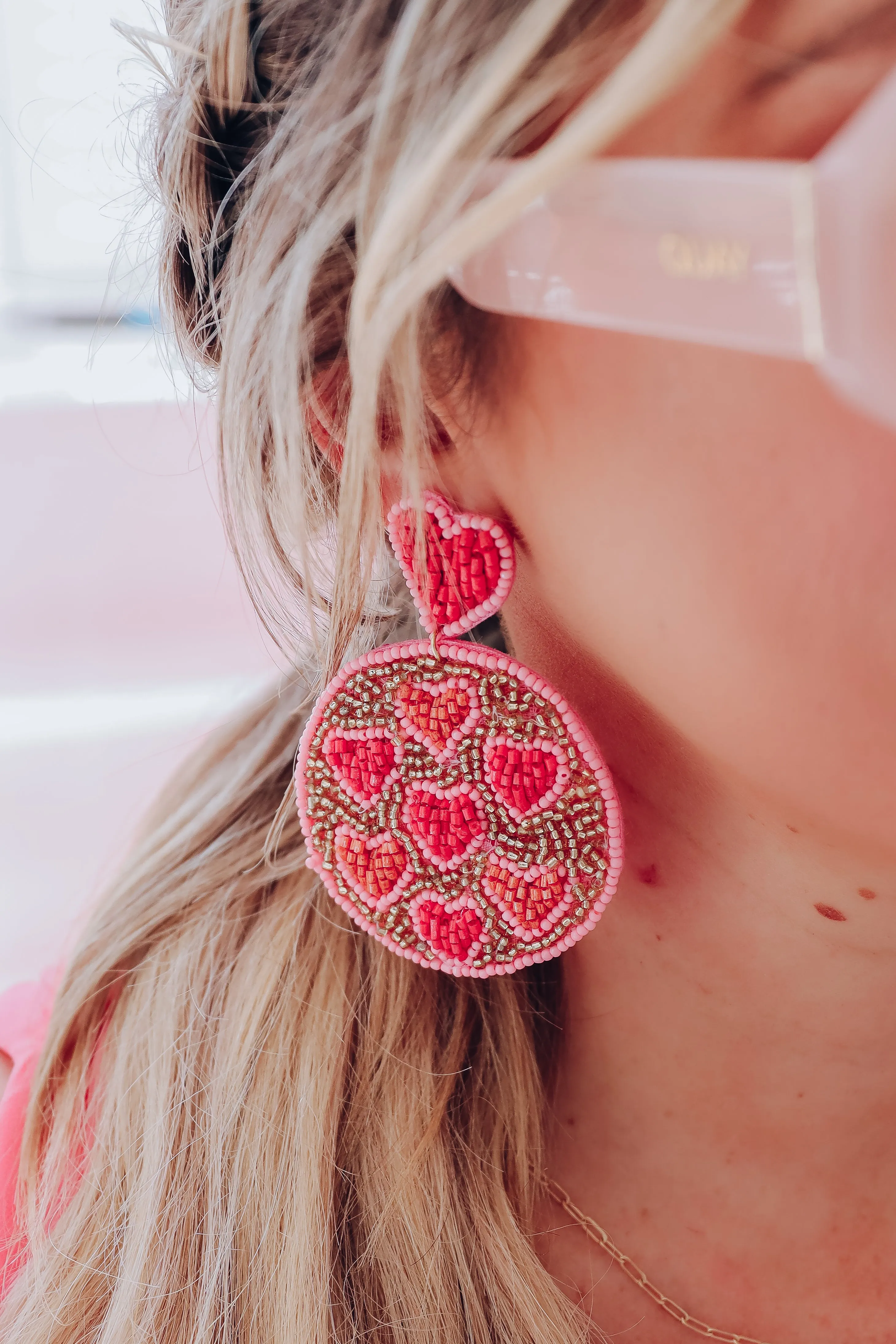 All the Love Beaded Earrings - Pink