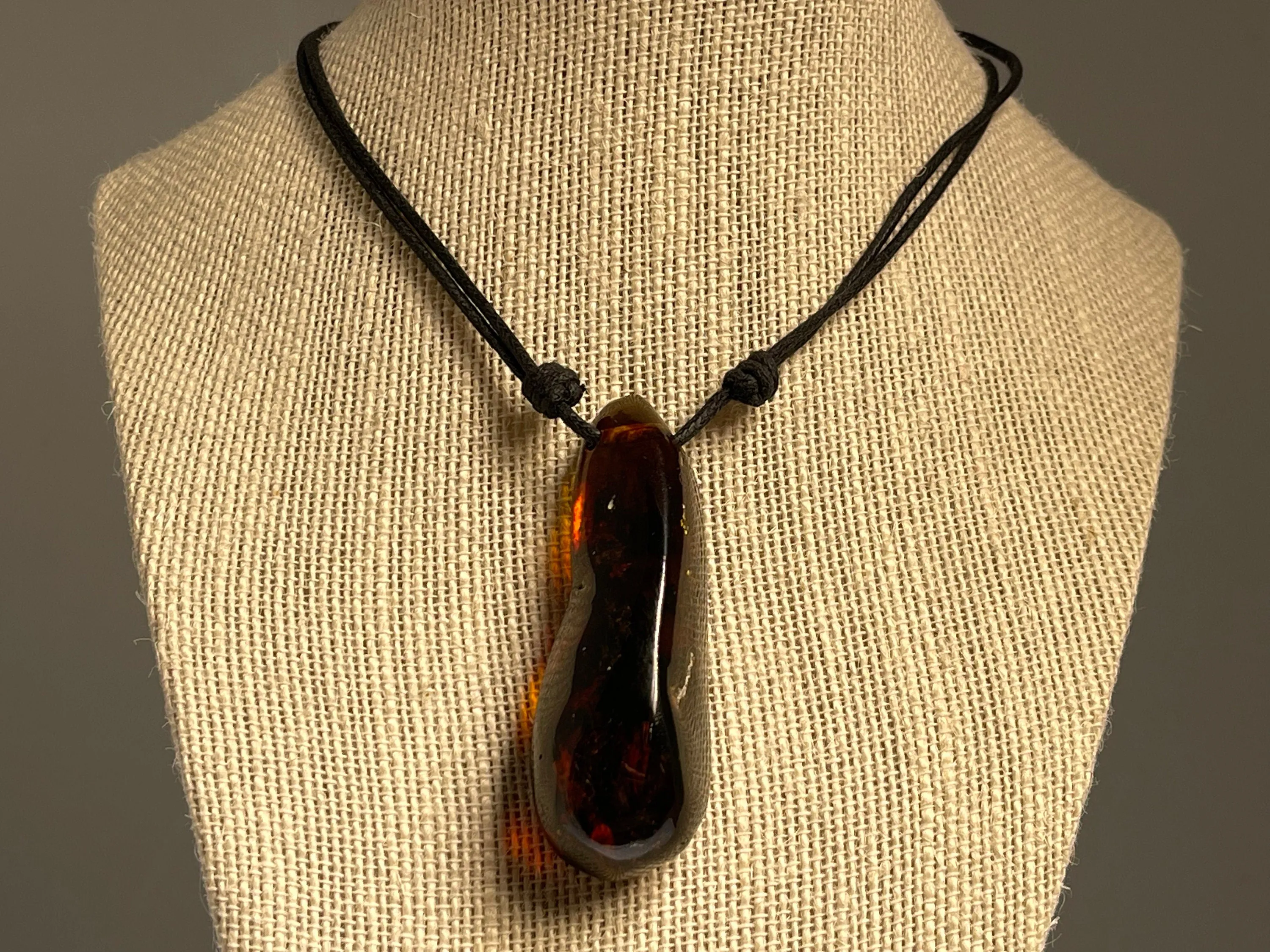 AMBER Crystal Necklace - Pendant Necklace, Handmade Jewelry, Healing Crystals and Stones, 48414