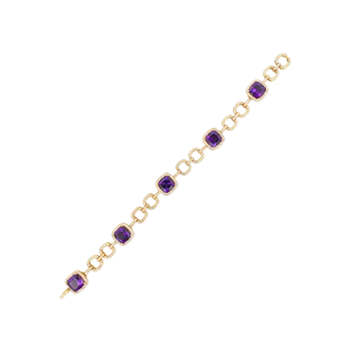 Amethyst & Diamond Bracelet