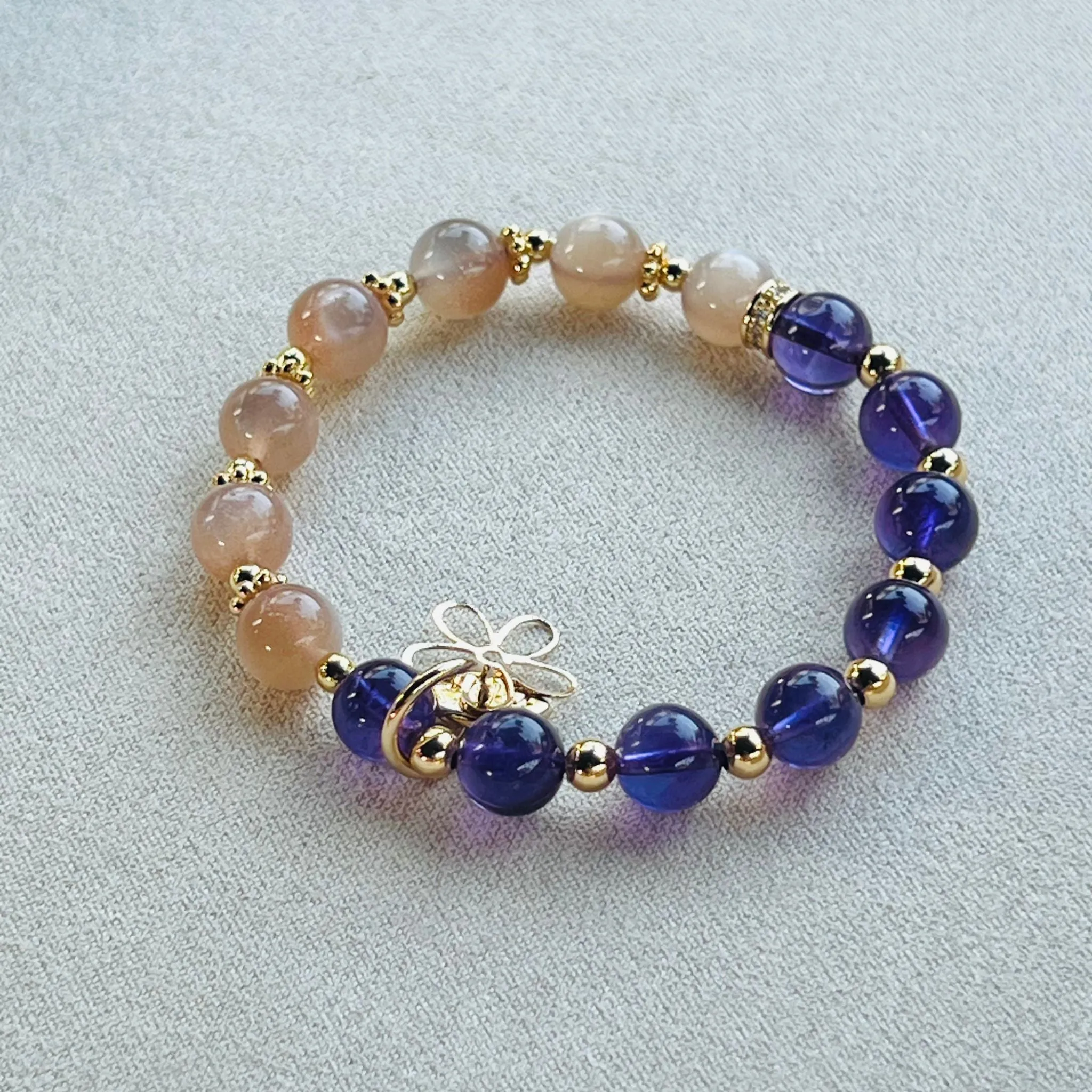 Amethyst & Moonlight Sunstone Baby Bracelet