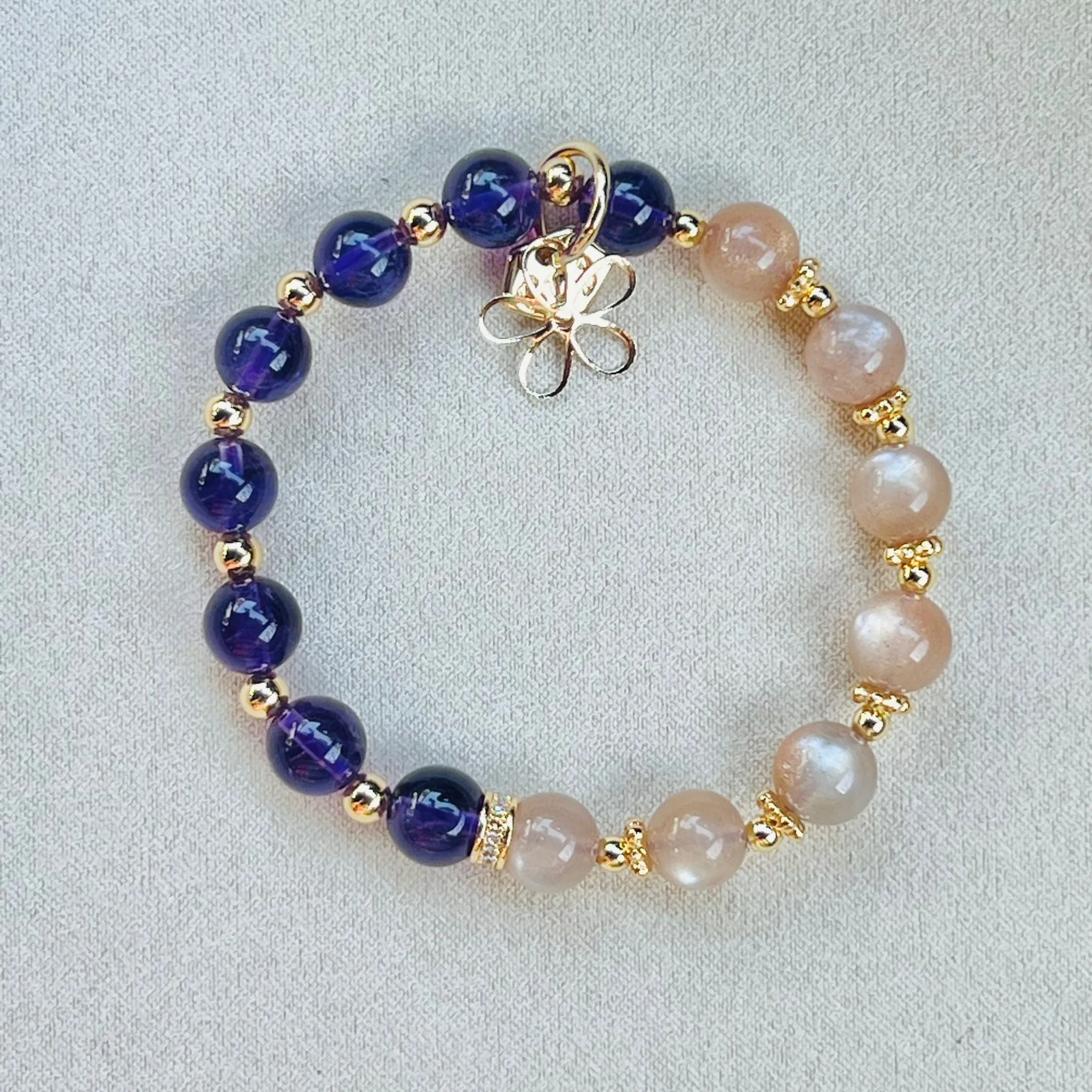 Amethyst & Moonlight Sunstone Baby Bracelet