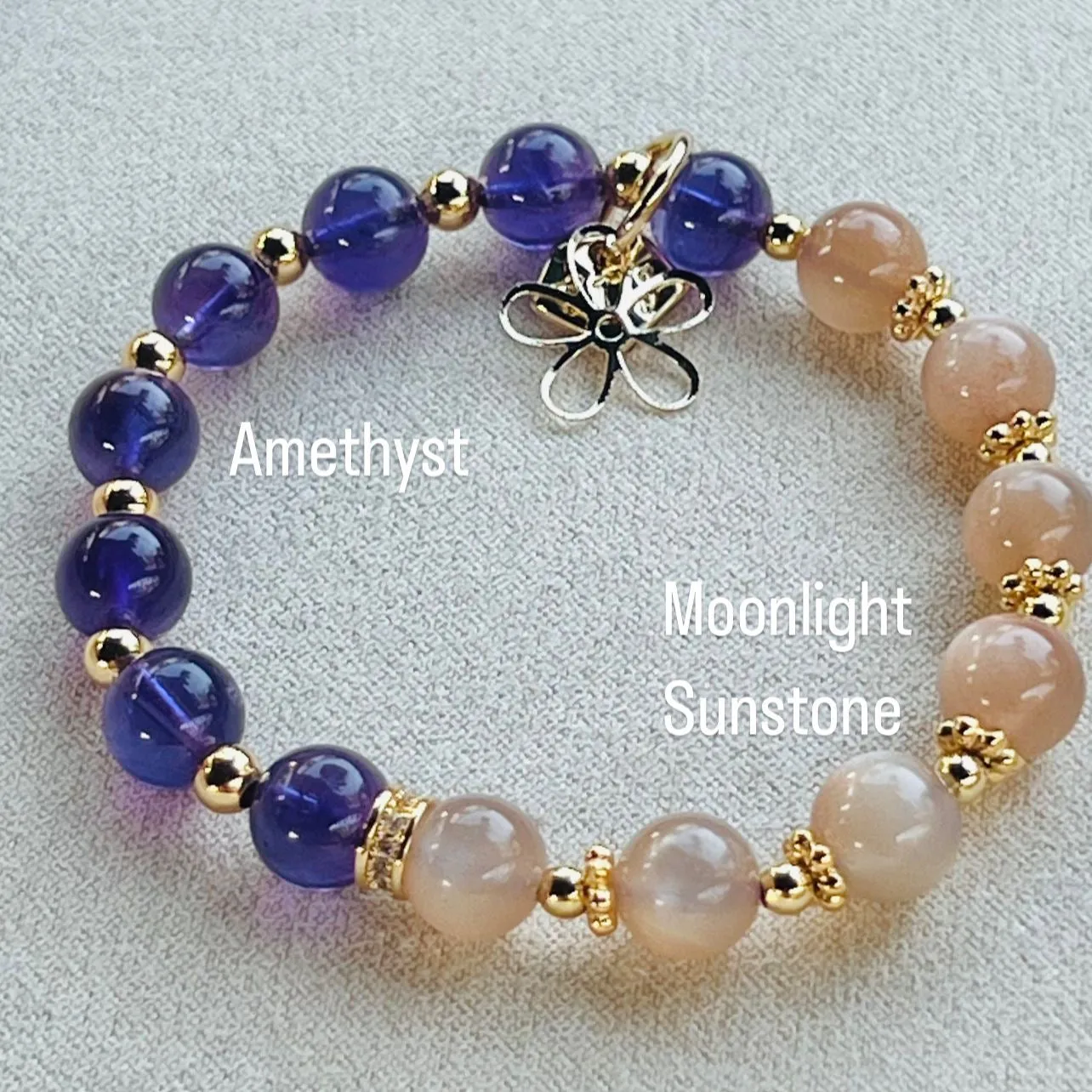 Amethyst & Moonlight Sunstone Baby Bracelet