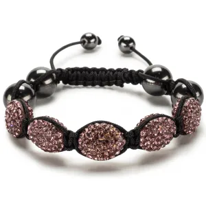 Amethyst  Crystal Oval  Shamballa Bracelet