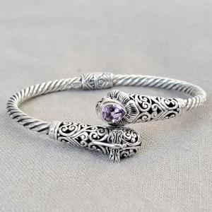 Amethyst Dragonfly.925 Sterling Silver Bracelet from Bali