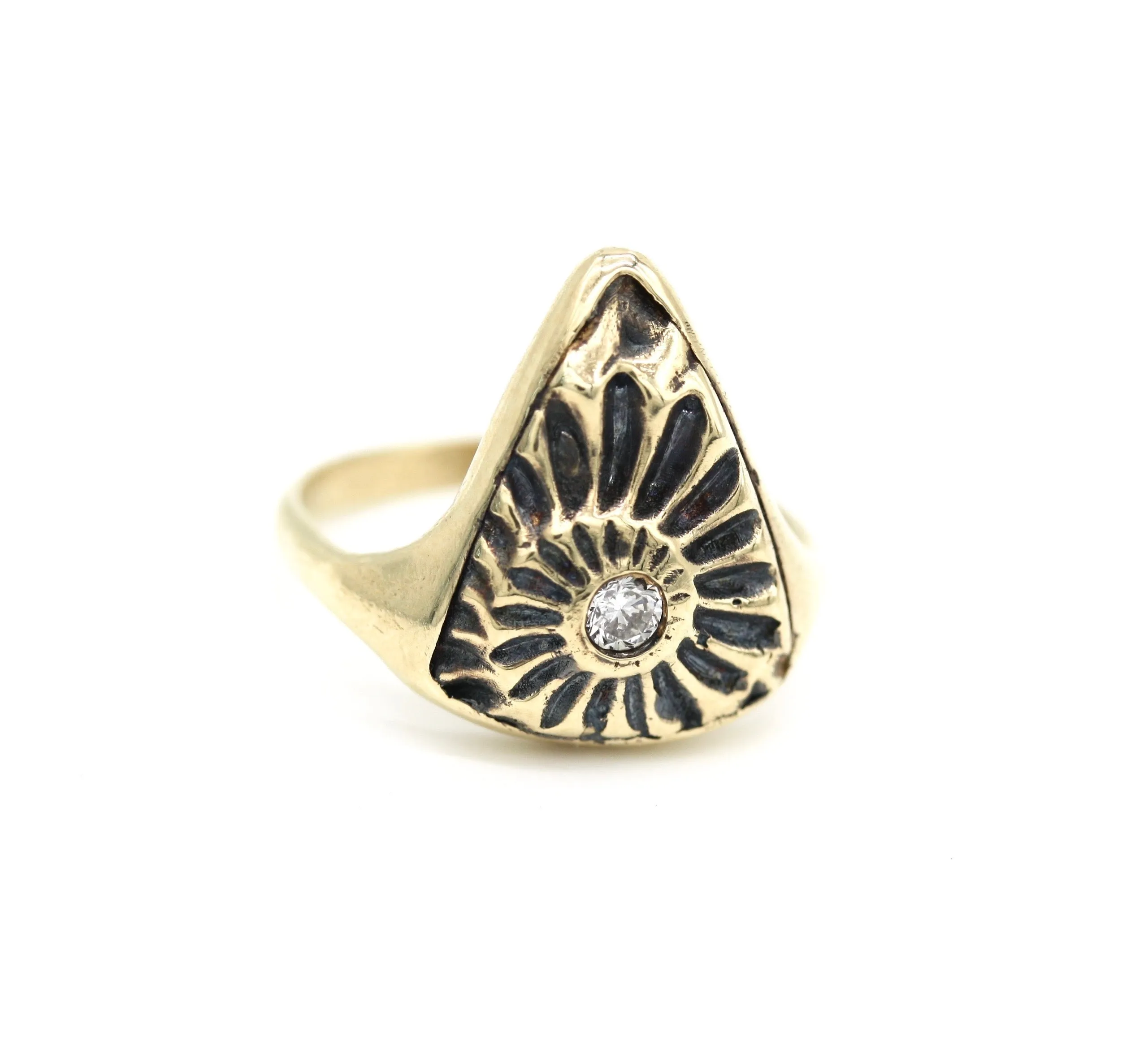 ammonite triangle ring