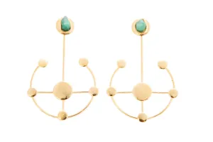 Angie Constellation Collection Colombian Raw Emerald & 24k Gold Plated Earrings