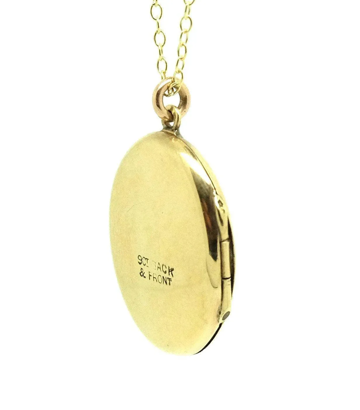 Antique Art Deco (1920-1935) Yellow Gold Oval Locket